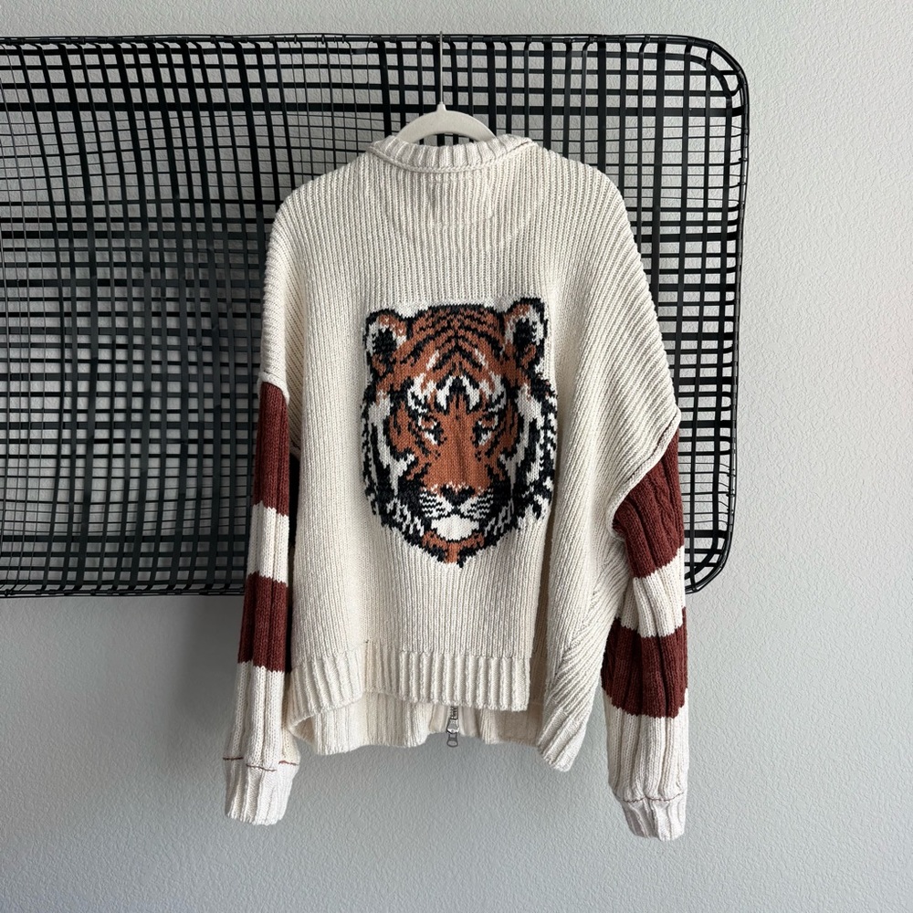 Anthropologie Pilcro Cable-Knit Icon Zip-Up Sweater - Picture 4 of 7